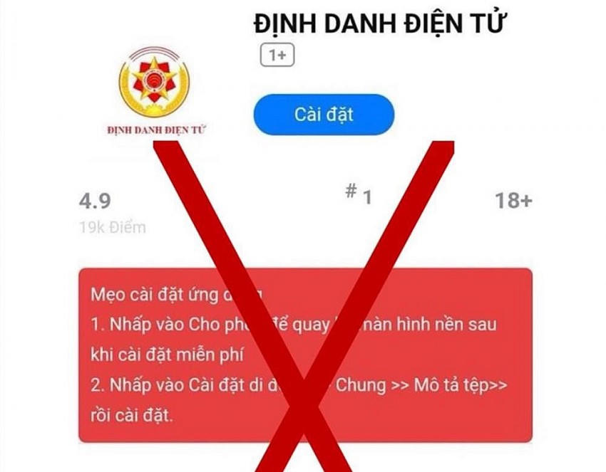 Bộ Công an cảnh báo các ứng dụng giả mạo để lừa đảo. (Ảnh: Bộ Công an)