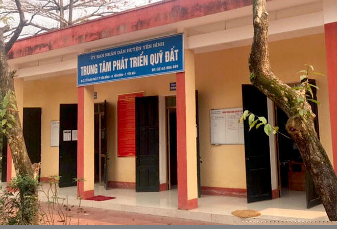 Trụ sở Trung tâm Phát triển quỹ đất huyện Yên Bình. Ảnh: Báo Yên bái