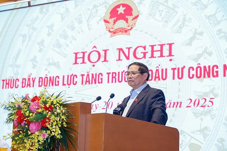 Thủ tướng Chính phủ Phạm Minh Chính khẳng định không để tình trạng "có tiền mà không tiêu được" trong giải ngân đầu tư công tại Hội nghị thúc đẩy động lực tăng trưởng đầu tư công ngày 20/5/2025.