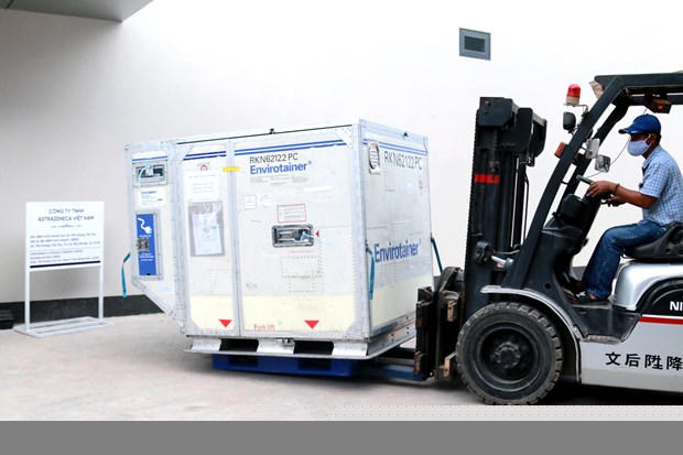 Những liều vắcxin phòng COVID-19 của AstraZeneca đã được nhập về Việt Nam. (Ảnh: PV/Vietnam+)