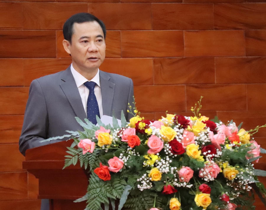 Quyền Bí thư Tỉnh uỷ Lâm Đồng Nguyễn Thái Học phát biểu nhận nhiệm vụ.