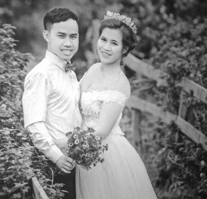 Ảnh cưới của vợ chồng anh Chính vào năm 2017.