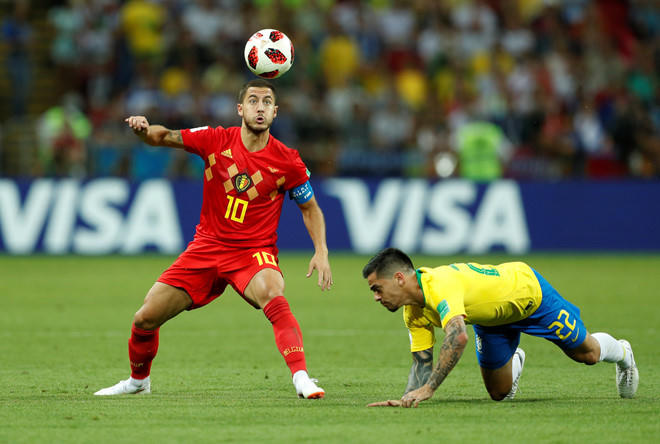Sau màn trình diễn xuất sắc cùng đội tuyển Bỉ, Hazard đang trở nên đăt giá trong mắt giới lãnh đạo Real. Ảnh: Reuters.