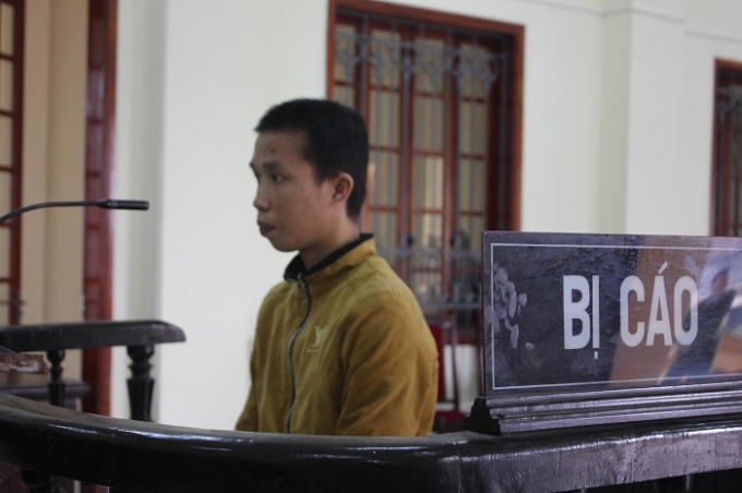 Bị cáo Nguyễn Văn Vỹ tại phiên tòa (ảnh T.L)