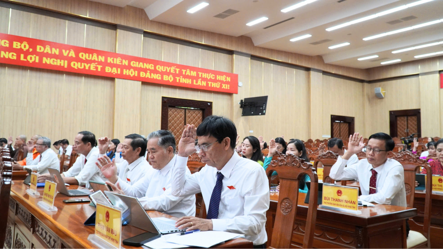 Đại biểu biểu quyết thông qua các Nghị quyết