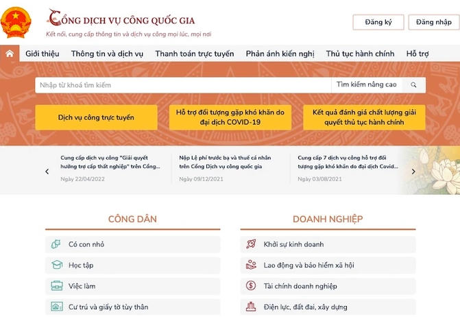 Công dân đăng ký cư trú qua Cổng dịch vụ công trực tuyến được giảm 50% lệ phí.