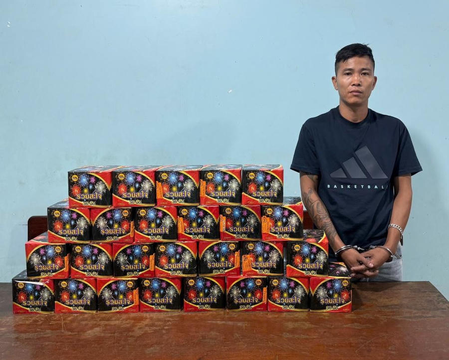 Đào Văn Giáp cùng tang vật - Ảnh Công an Hà Tĩnh.