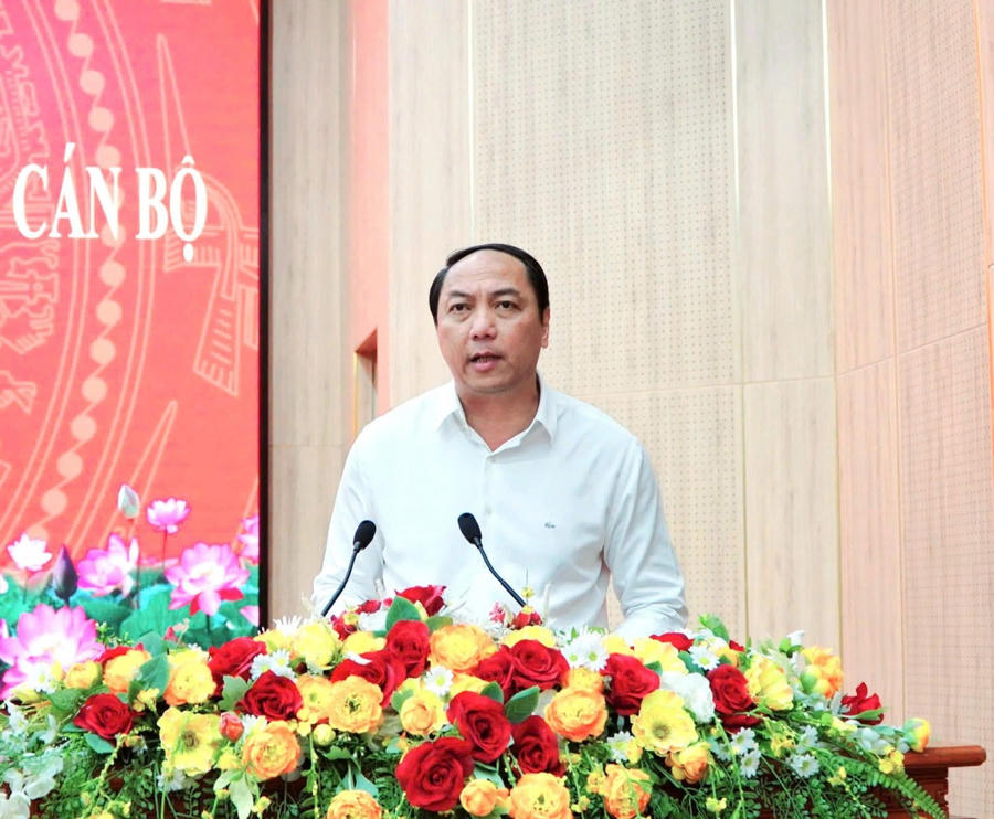 Phó Bí thư Thường trực Tỉnh ủy, Chủ tịch HĐND tỉnh Kiên Giang Lâm Minh Thành phát biểu nhận nhiệm vụ mới.