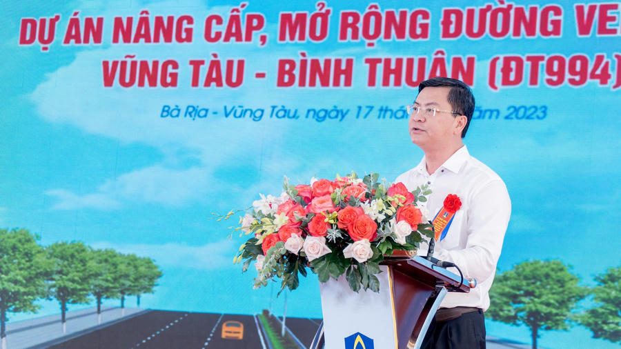 Ông Nguyễn Công Vinh - Phó Chủ tịch UBND tỉnh Bà Rịa – Vũng Tàu phát biểu tại lễ khởi công.