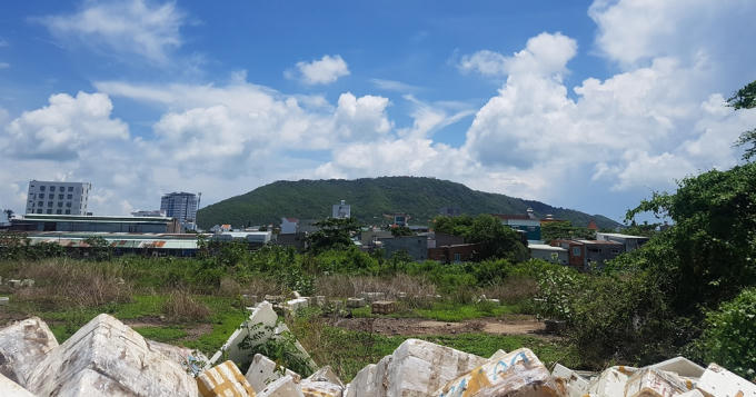 Hiện trạng khu đất bị thu hồi, trong đó có đất bà Hương đang yêu cầu thi hành án.