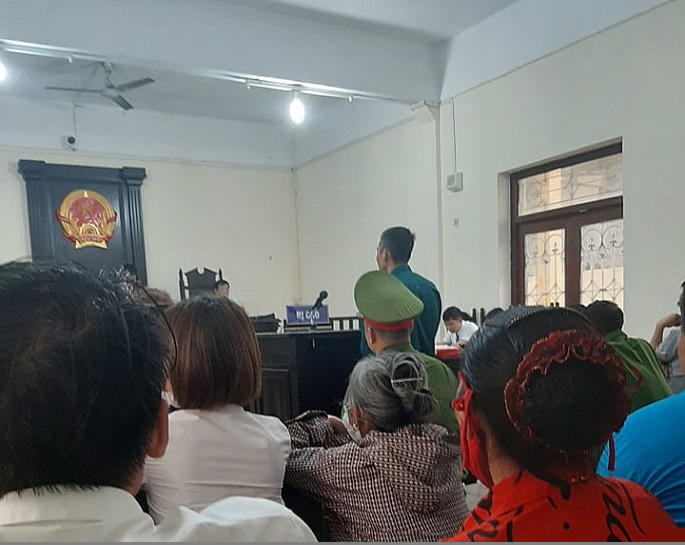Bị cáo Nguyễn Quang Huy tại phiên tòa sơ thẩm.
