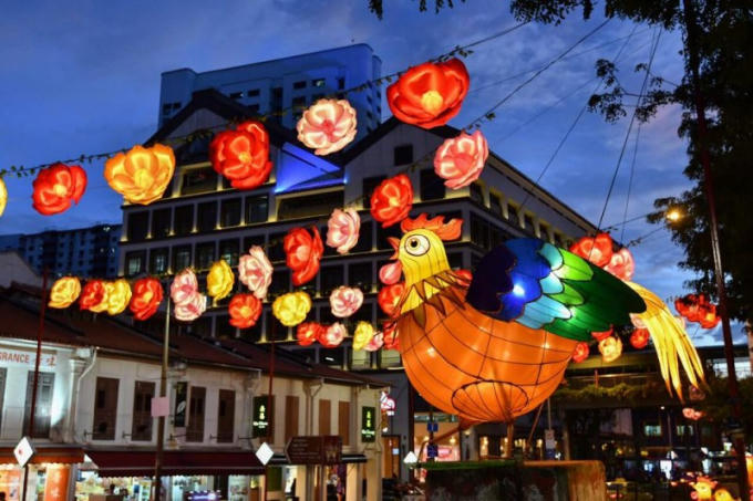 Lễ hội đèn lồng đón Tết Đinh Dậu tại quốc đảo Singapore. (Ảnh: Xinhua)