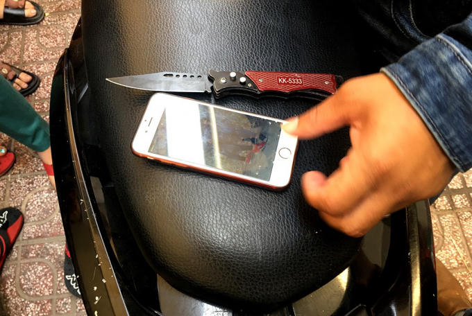 Chiếc điện thoại của nạn nhân.