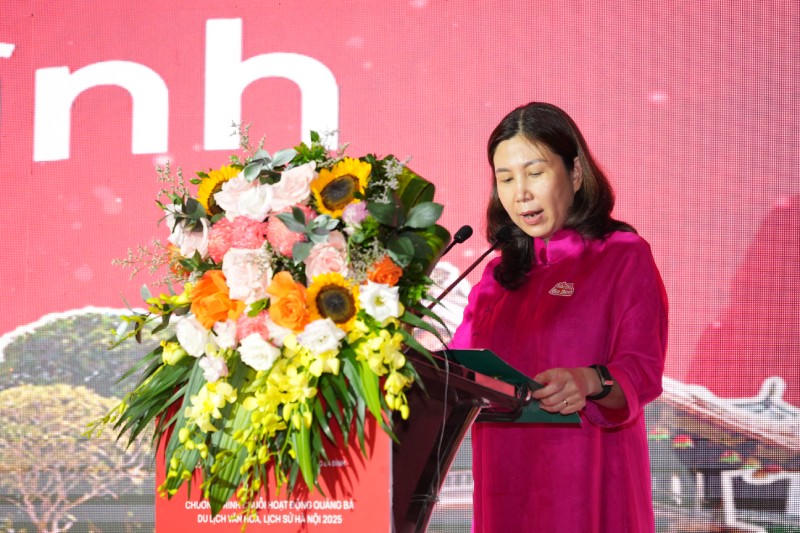 Giám đốc Sở Du lịch Hà Nội Đặng Hương Giang phát biểu khai mạc chương trình.