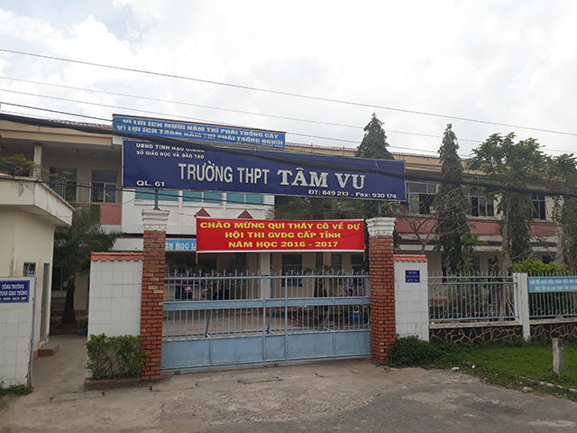 Trường THPT Tầm Vu (Hậu Giang) nơi vừa xảy ra sự việc đáng tiếc.