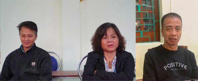 (Từ trái qua) bị can Thành, Hằng, Trung. Ảnh: Công an cung cấp