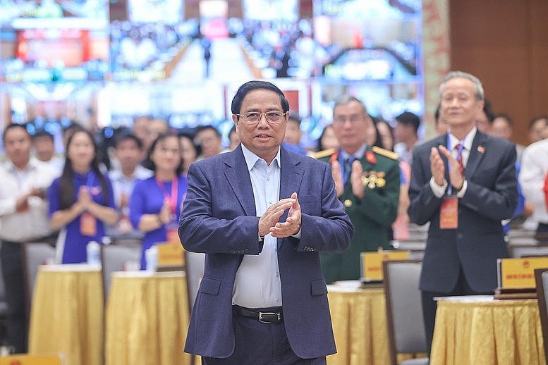 Thủ tướng Phạm Minh Chính chủ trì chương trình chào mừng Ngày Chuyển đổi số quốc gia năm 2024.