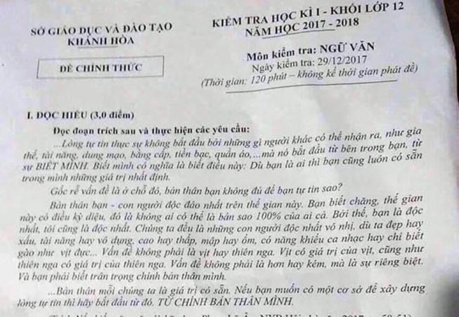 Trước đó, đề thi môn Ngữ văn đã có dấu hiệu bị rò rỉ.
