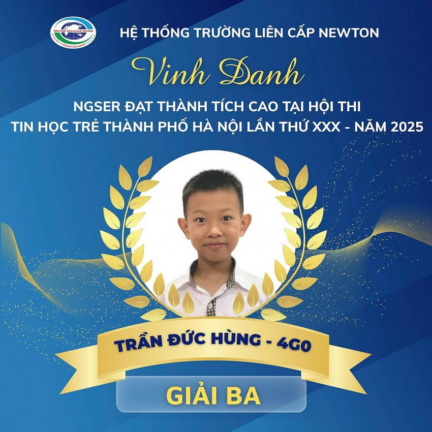 Các thi sinh đạt kết quả cao tại vòng chung kết Hội thi Tin học trẻ thành phố Hà Nội năm 2025.