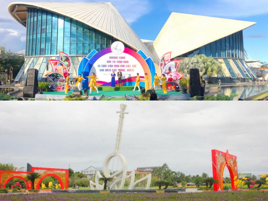 Nhà hát Cao Văn Lầu và Quảng trường Hùng Vương (phường Bạc Liêu) là những điểm đến tiêu biểu thu hút đông đảo khách du lịch khi đến với vùng đất cực Nam, lan tỏa giá trị văn hóa – lịch sử đặc sắc của địa phương. Đặc biệt, nhiều du khách hào hứng check-in bên cây đờn kìm cách điệu – biểu tượng tôn vinh cố nhạc sĩ Cao Văn Lầu và nghệ thuật dân tộc độc đáo.