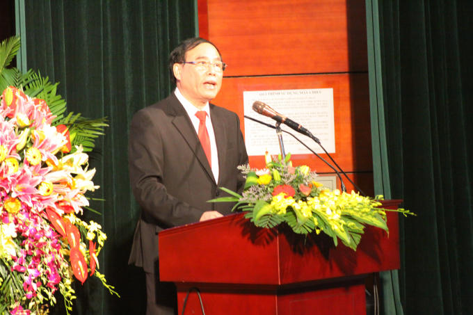 PGS.TS Đậu Xuân Cảnh - Giám đốc Học viện Y Dược học cổ truyền Việt Nam phát biểu tại buổi lễ.