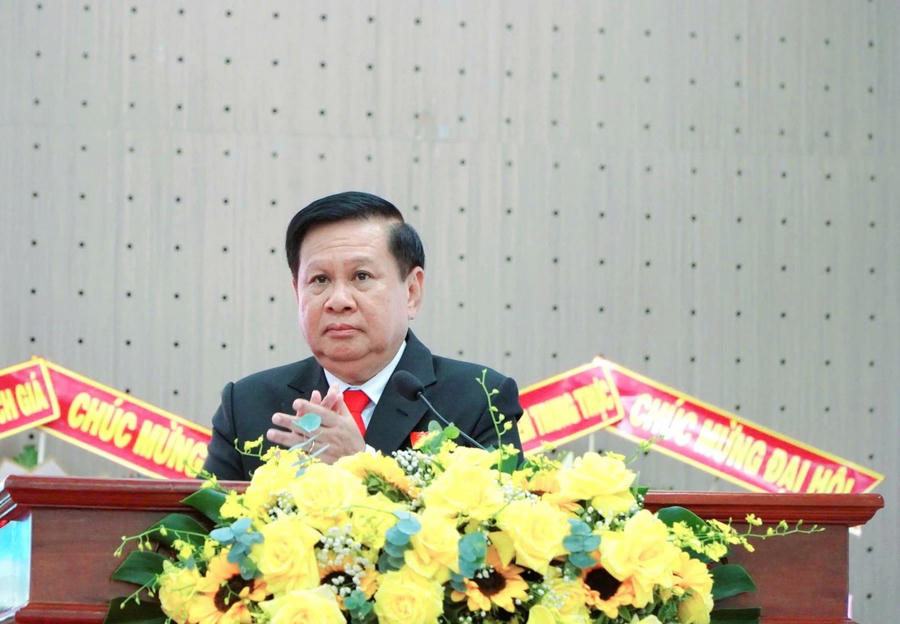 Bí thư phường Rạch giá Mai Hoàng Khởi phát biểu tại đại hội