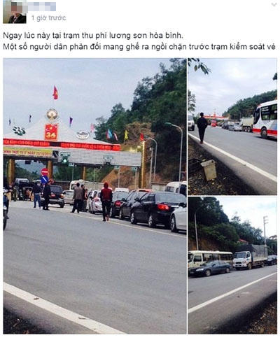 Trạm thu phí ùn tắc kéo dài. Ảnh: Otofun.