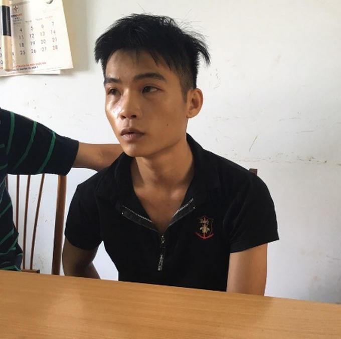 Nghi phạm Bùi Văn An tại cơ quan công an