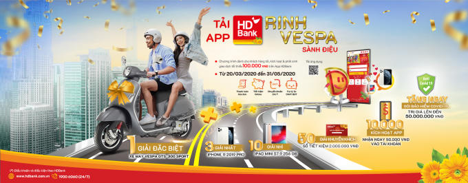Banner Tai App HDBank - Rinh Vespa sanh dieu