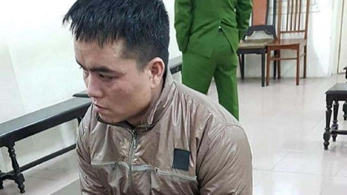 Bị cáo Nhẫn tại tòa.