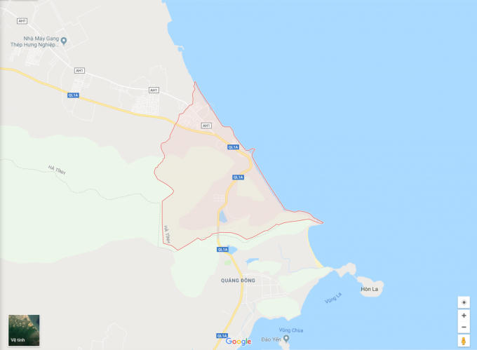 Xã Kỳ Nam, huyện Kỳ Anh, Hà Tĩnh. Ảnh GoogleMap.