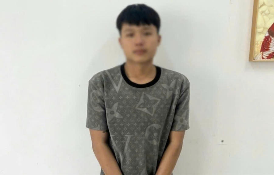 Đối tượng Nguyễn Đức Minh Quân tại cơ quan Công an. Ảnh: Công an xã Chư Sê