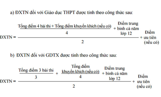 C&aacute;ch t&iacute;nh điểm x&eacute;t tốt nghiệp THPT quốc gia 2018