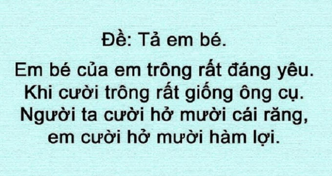 Tả em bé.
