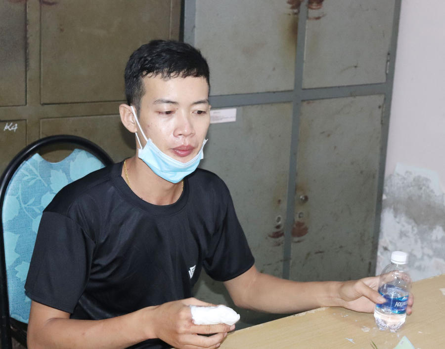 Nghi phạm Lý Văn Phương tại cơ quan Công an.