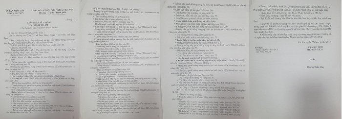 Giấy phép xây dựng số 03A/GPXD-CT được ông Dương Trần Huy Phó chủ tịch UBND huyện cấp cho Công ty CP Tiến Triển 3.