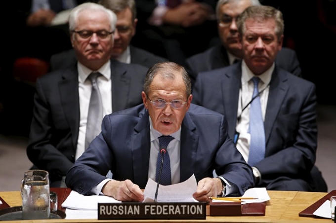 Ngoại trưởng Nga Sergei Lavrov tại cuộc họp Liên hợp Quốc. (Ảnh: Ria Novosti)