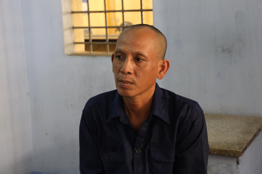 Đối tượng Bảo tại cơ quan Công an.