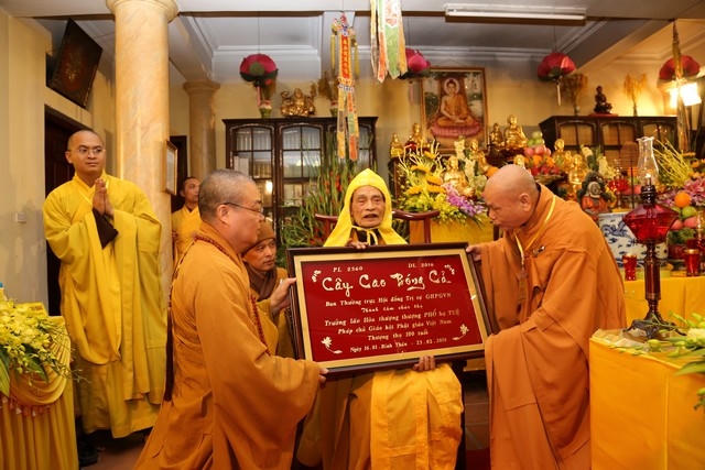 Đức pháp chủ đệ tam Hòa thượng Thích Phổ Tuệ tròn 100 tuổi.