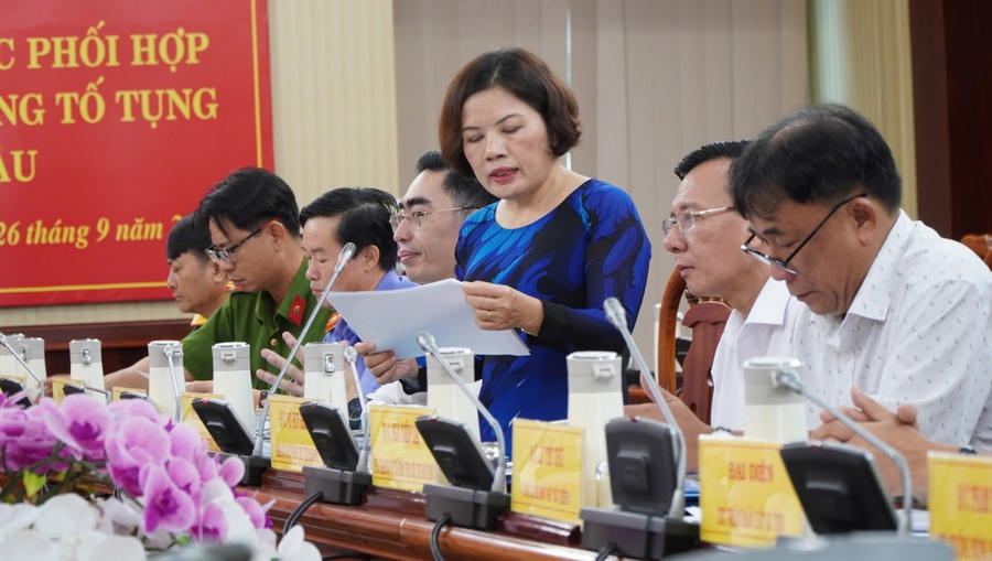 Đại diện Sở Tư pháp Bà Rịa - Vũng Tàu phát biểu ý kiến.