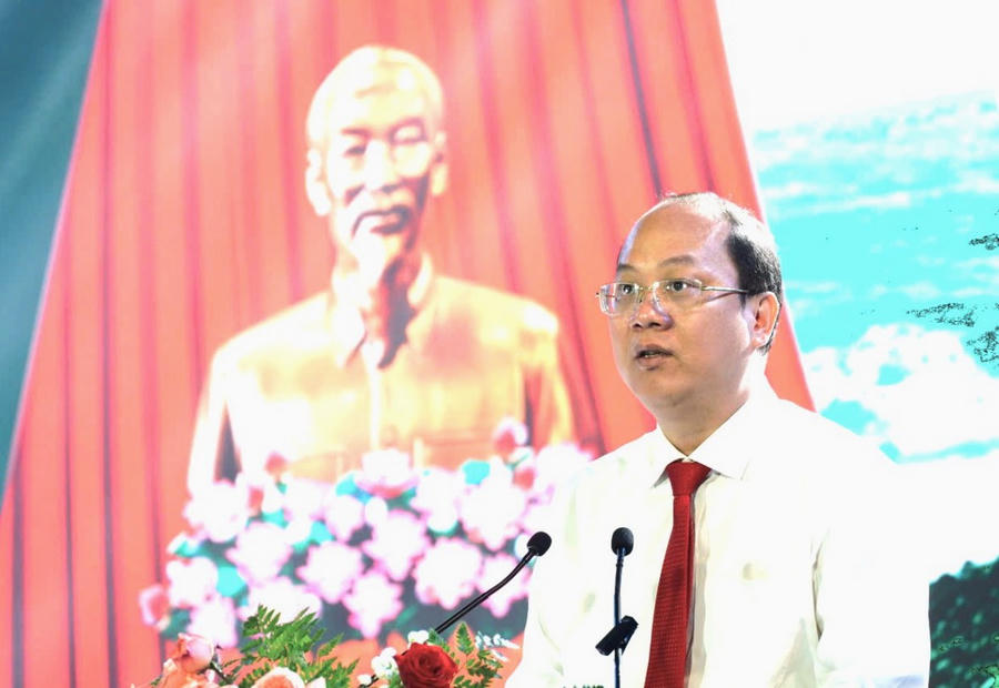 Ông Nguyễn Hồ Hải – Bí thư Tỉnh ủy Cà Mau, phát biểu tại lễ kỷ niệm.