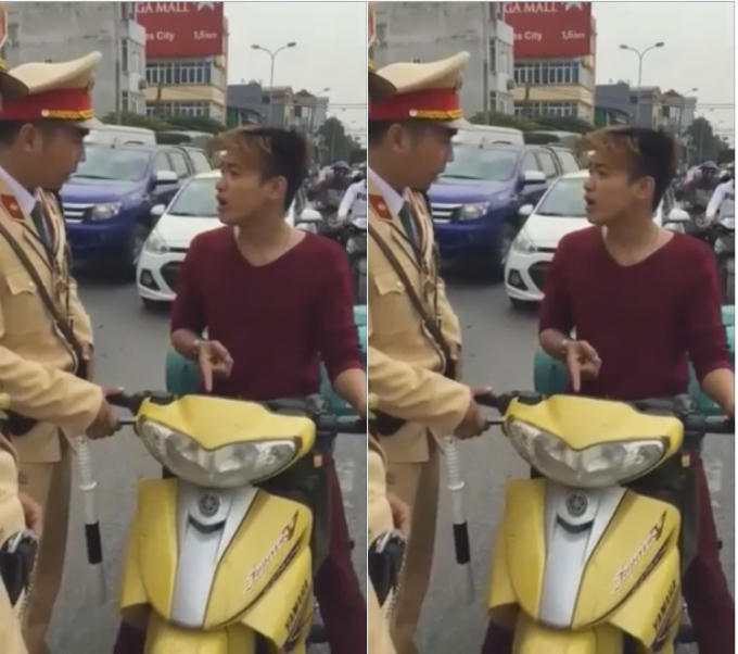 Nam thanh niên vi phạm cố cãi cùn kêu CSGT là cướp xe.