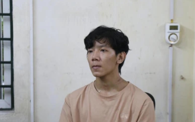 Đối tượng Thiện tại cơ quan Công an.