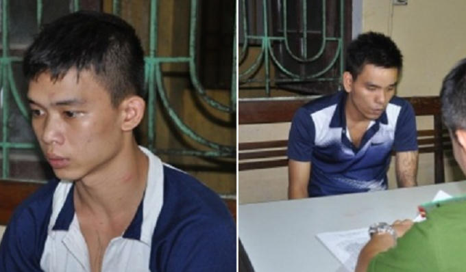 Một trong hai đối tượng Trọng và Dương tại cơ quan Công an.
