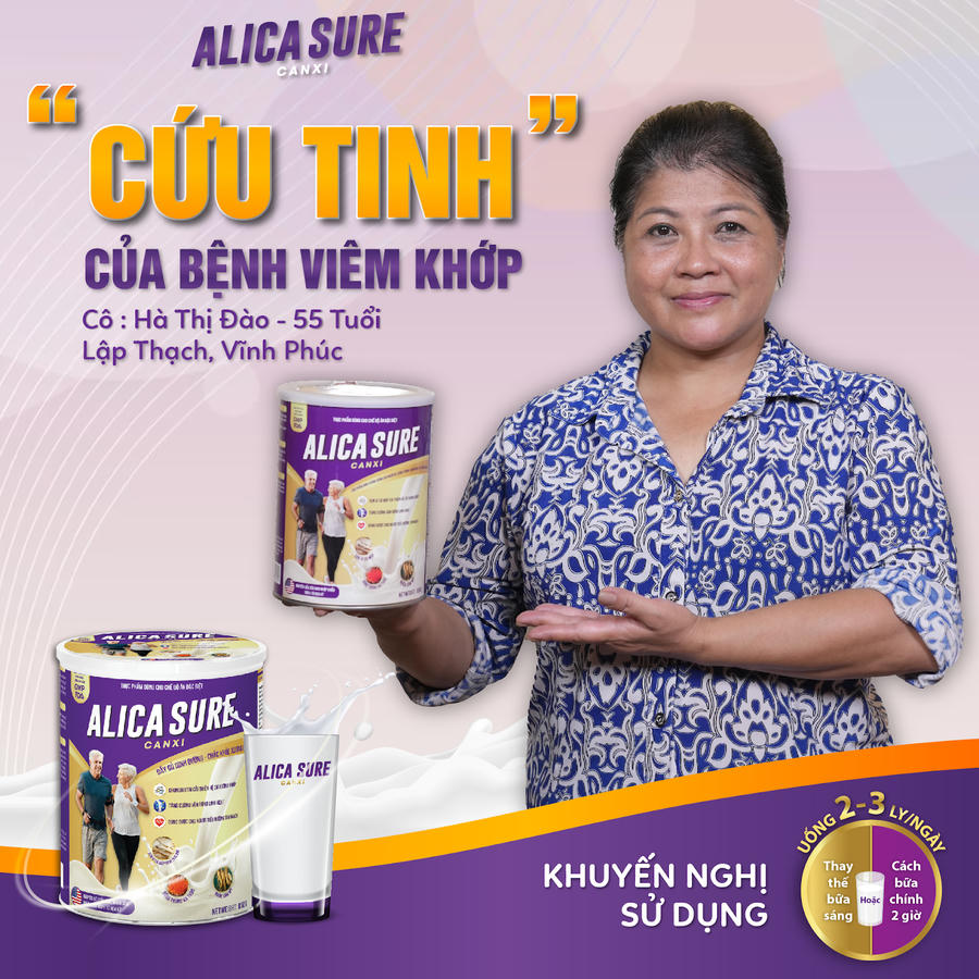 Sữa xương khớp Alica Sure Canxi sẽ là món quà tuyệt vời cho những người lớn tuổi.