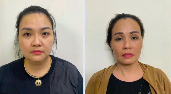 Hai bị can Trần Thị Bích Vân và Trần Thi Bích Thuận.