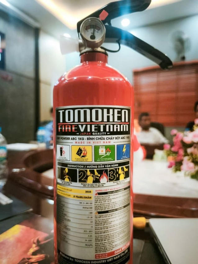 Bình bột chữa cháy do công ty TOMOKEN VIET NAM sản xuất.