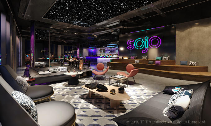 Không gian lounge bar bên trong khách sạn SOJO