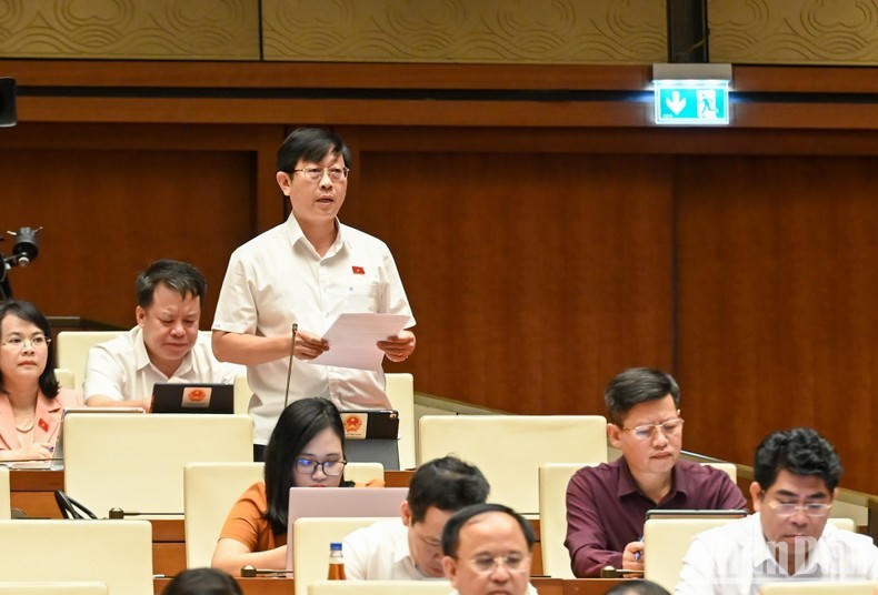 Đại biểu Nguyễn Hữu Thông (Đoàn Bình Thuận). (Ảnh: BÙI GIANG)