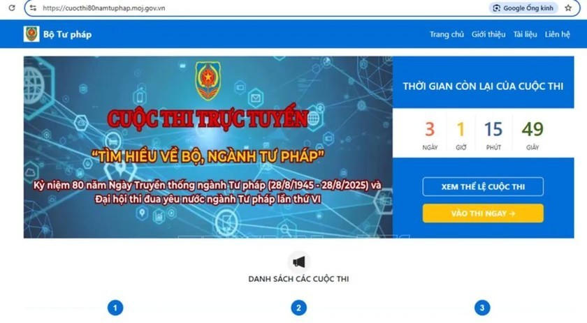 Cuộc thi trực tuyến "Tìm hiểu về Bộ, ngành Tư pháp".